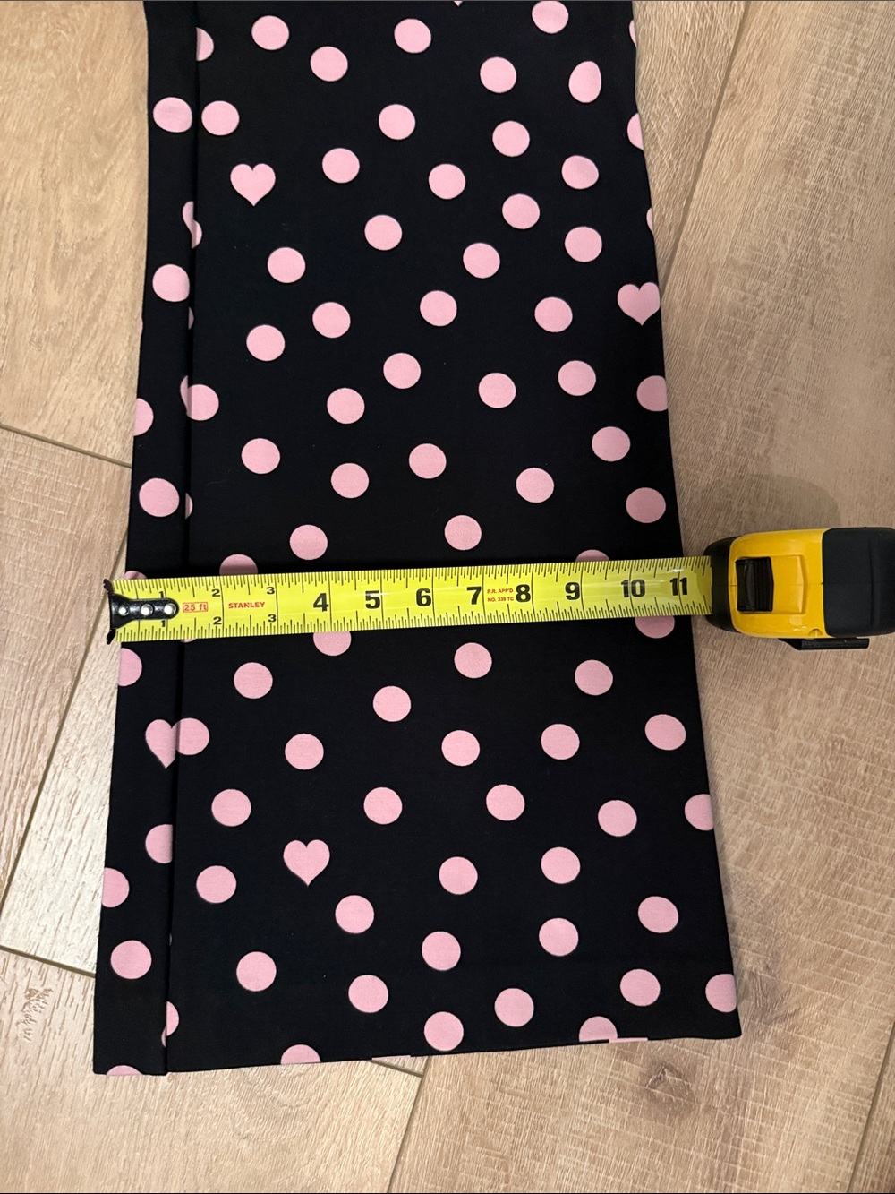 NEW Anthropologie Black pants with Pink Polka Dot & Heart Print - Picture 15 of 15